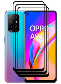 Buy 3 Pieces Antistatic ESD Dustproof Premium Quality High Definition Tempered Glass Screen Protector Designed For Oppo A94 5G in UAE