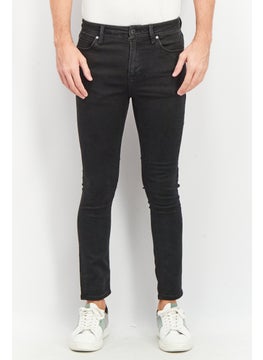 اشتري Men Skinny Fit Washed Stretchable Jeans, Black في الامارات