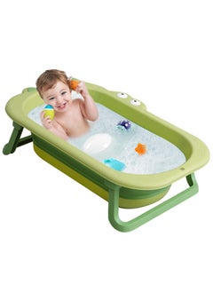 Buy Baby Bathtub Folding Infant Bath Tub, Non-Slip Collapsible Kids Shower Bath Basin Portable Foldable Washing Bathing Tub Large Safe Bathtub with Drain Hole for Newborn Toddler Children Pets Travel in Saudi Arabia