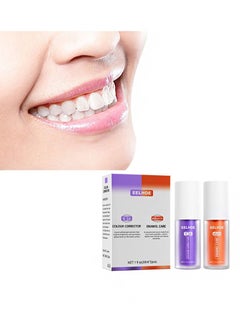 Buy V34-Teeth Color Corrector, Calculus Removal, Enamel Care, Teeth Regrowth, Teeth Whitening Restoration Toothpaste Set, Purple Pack Color Corrector, Enamel Care Gum Restoration (2pcs) in Saudi Arabia