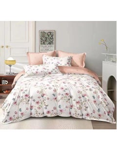 اشتري King Size Stylish Comforter Set, 100% Cotton Multicolor, Fitted Bedsheet 6Pcs set, 220x240cm في الامارات