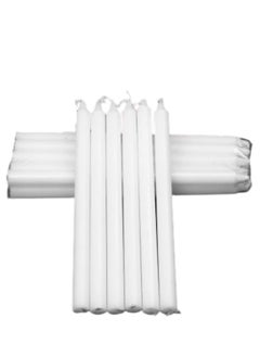 Buy 8-Piece Unscented White Long Candle for Weddings, Parties, Birthdays in UAE