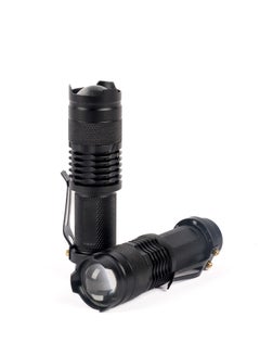 Buy 2pc Small LED flashlight with clip black in Saudi Arabia