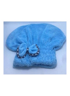 Buy Microfiber Quick Dry Hair Drying Towel Head Towel With Elastic Band Blue in Egypt