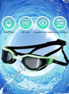 اشتري Swim Goggles for Adult with Soft Silicone Gasket Anti-fog No Leaking Clear Vision Pool Goggles Swimming Glasses for Men Women Black and Green في مصر
