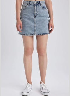 Buy Woman Cargo Fit Denim Skirt in UAE