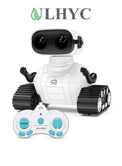 Buy Robot Toys, Rechargeable RC Robot for Boys and Girls, Remote Control Toy with Music and LED Eyes, Gift for Children - White in Saudi Arabia