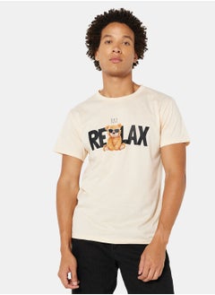 Buy Relax Graphic Crew Neck T-Shirt in Saudi Arabia