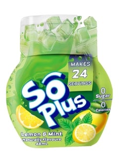 Buy So Plus Liquid Water Enhancer Natrually Flavours, Lemon & Mint Zero Suger & Calories - 48 ML in Egypt