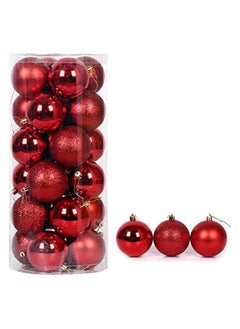 Buy 24ct Christmas Ball Ornaments Baubles Shatterproof christmas decorations Tree Balls for Holiday Wedding Party Decoration, Tree Ornaments Hooks Included, 1.6... in Egypt