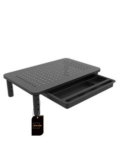 Buy Metal Monitor Stand with Storage Drawer for Computer/Laptop/Printer/Notebook for Home and Office Black in UAE