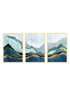 Buy Modern Wall Art Mountains Painting Frames With Aluminium Gold Frame Living Room, Home Wall, Office Decoration in UAE