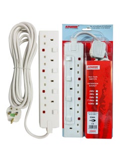 Buy 4 gang Uk Socket Extension 4 way outlet meter Power Strip Cord in UAE