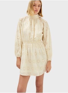 Buy Belted Openwork Dress in UAE