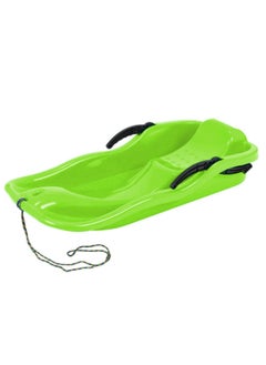 Buy Outdoor Sports Plastic Skiing Boards Sled Luge Snow Grass Sand Board Ski And Snowboard With Rope-Green in UAE