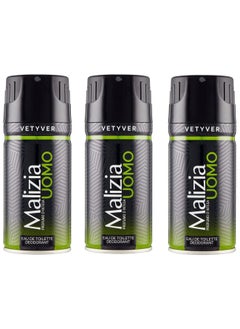 Buy Malizia Uomo Deo Vetyver Body Spray 150 ml (Pack of 3) in UAE