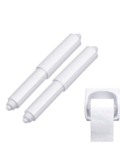 اشتري Toilet Paper Holder 2 Pack White Replacement Plastic Spring Loaded Roller, Tissue Roll Insert in Bathroom Roller Spring, Keeps Securely في الامارات