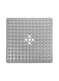 اشتري Shower Mat for Bathtub, 21 x 21 Inches Bath Tub Square Mats, Non-Slip with Drain Holes, Suction Cups, BPA, Latex, Phthalate Free, Machine Washable (Clear Gray) في الامارات