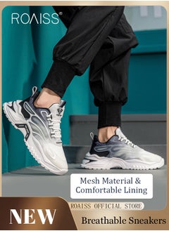 Buy Men Breathable Mesh Sneakers Soft and Thick Sole Heightening Casual Sports Shoes Running Shoes Non Slip and Wear Resistant in Saudi Arabia