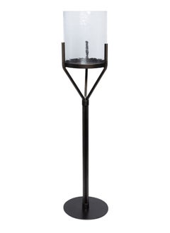 Buy Vinci Floor Hurricane Candle Holder, Black & Clear – 82.5x22 cm in UAE