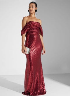 Buy Off Shoulder Shimmer Mermaid Dress in Saudi Arabia