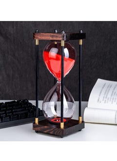 Buy Hourglass Timer, 30 Minutes Sand Timer Vintage Wooden Men's Ladies Quiet Clock for Home Office Kitchen Wedding Decor Ornaments Red in Saudi Arabia