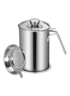 Buy Stainless Steel Grease Strainer And Container Silver 12.2x15.5x11.7cm in UAE