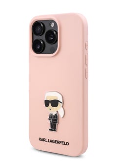 Buy iPhone 16 Pro Max Case TPU Silicone with Ikonik Logo Hard Cover / Drop Protection Back Cover / Easy Snap On / Comfortable Grip - Pink in UAE