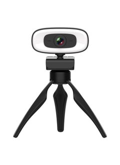 Buy C10 2K HD Without Distortion 360 Degrees Rotate Three-speed Fill Light USB Free Drive Webcams, Built-in Clear Sound Microphone in Saudi Arabia