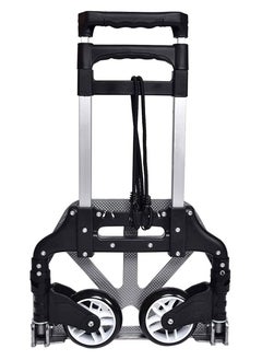 اشتري TAMTEK Folding Hand Truck 180 LBS Capacity Heavy-Duty Luggage Trolley Cart With Telescoping Handle And Rubber Wheels, Black في الامارات