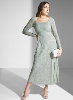 Buy Embellished Square Neck Dress in UAE