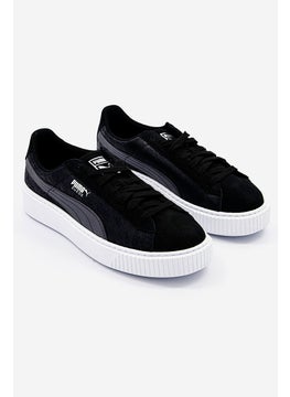 Buy Women Suede Platform Sport Shoes, Black in Saudi Arabia