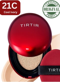 اشتري TIRTIR Mask Fit Red 21C Cool Ivory Cushion Foundation | Full coverage, Weightless, Skin fit, Satin Glow Finish, Korean cushion foundation في الامارات