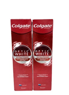 Buy Colgate Optic White Extra Power Fluoride Toothpaste75mle Pack of2 in UAE