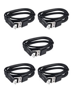 Buy Micro USB Charger Cable For Samsung  Black (5Pcs) in Saudi Arabia