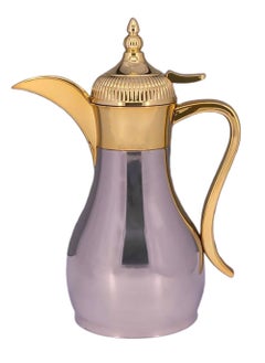 Buy Dallah Arabic Coffee Stainless Steel with a Capacity of 1Liter Silver/Golden in Saudi Arabia