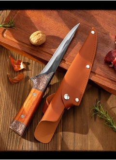 Buy Sharp High Carbon Stainless Steel Boning Knife Meat Cutter Bone Razor Kitchen Knife With Leather Case in Saudi Arabia