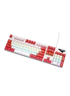 Buy FVQ302 Mixed Color Wired Mechanical Gaming Illuminated Keyboard (white red) in Egypt