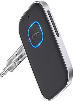 اشتري Bluetooth Receiver for Car, Noise Cancelling 3.5mm AUX Bluetooth Car Adapter, Wireless Audio Receiver for Home Stereo/Wired Headphones, Hands-Free Call, 16H Battery Life (Black+Silver) في مصر