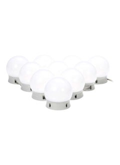 Buy 10-Piece LED Vanity Dimmable Mirror Light Set White 50x45x38mm in UAE