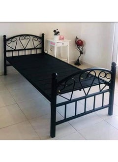 Buy Karnak Heavy Duty Single Metal Steel Bed Dimension 90x190 Centimeters in UAE