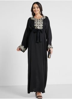 اشتري Embroidered Belted Jalabiya في السعودية