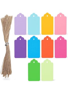 Buy 200Pcs Colored Gift Tags With String Small Paper Tags Decorative Hanging Labels 10 Assorted Colors For Gift Box Wedding Name Tags in Saudi Arabia