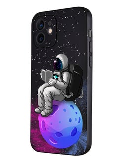 Buy for iPhone 12 Mini Case, Shockproof Protective Phone Case Cover for iPhone 12 Mini, with An astronaut, with a book Pattern in UAE