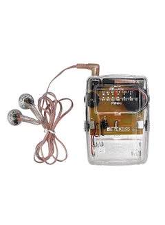Buy Retekess TR624 Transparent Portable Radio AM / FM Pointer Tuning Mini Pocket Radio with Earphone Transparent in UAE