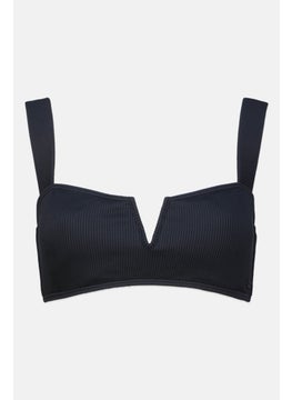 اشتري Women Ribbed Padded Bikini Top, Black في الامارات