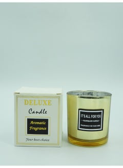 اشتري A Jasmine Scented Jar Candle with Pleasant Odor for Home Yellow 9x8x8cm في الامارات