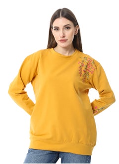 Buy WomenEmbroidery Melton sweat Shirt With Long Sleeves in Egypt