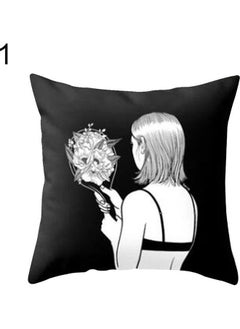 Buy Printed Pillow Cushion Cover Black in UAE