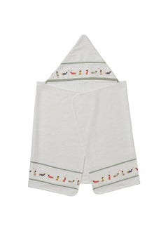 Buy Baby Towel With Hood Puppy Pattern White 60X125 Cm in Saudi Arabia